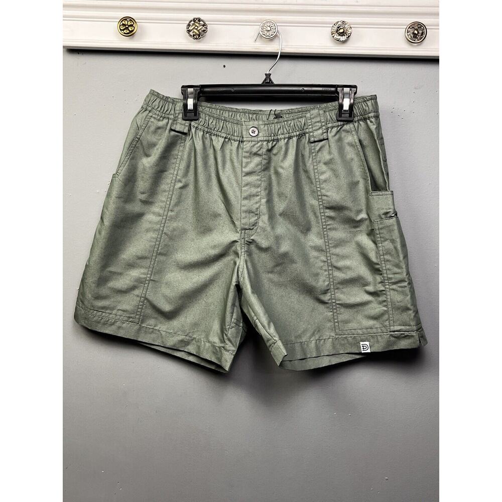 Dapper Dog shorts‎ Mens 34 Green utility nylon blend pockets elastic waist New